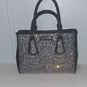 Steve Madden Black and Silver Satchel